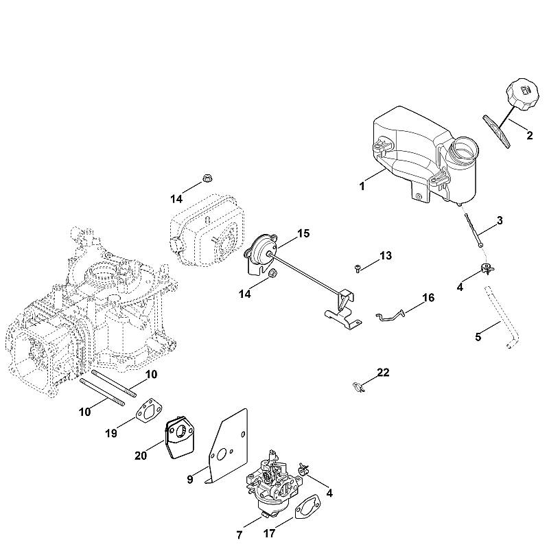 G - Carburateur, conduite d'alimentation en carburant