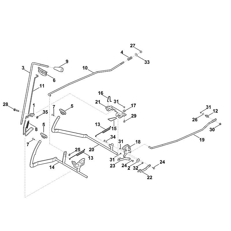 J - Frein, Frein de stationnement, Levier de commande