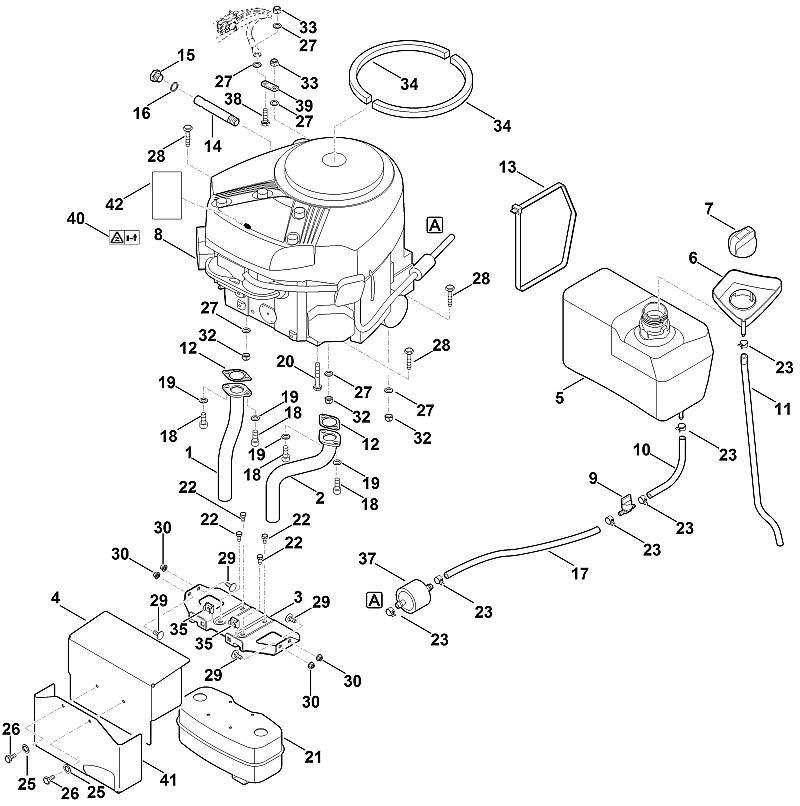 H - Moteur, reservoir