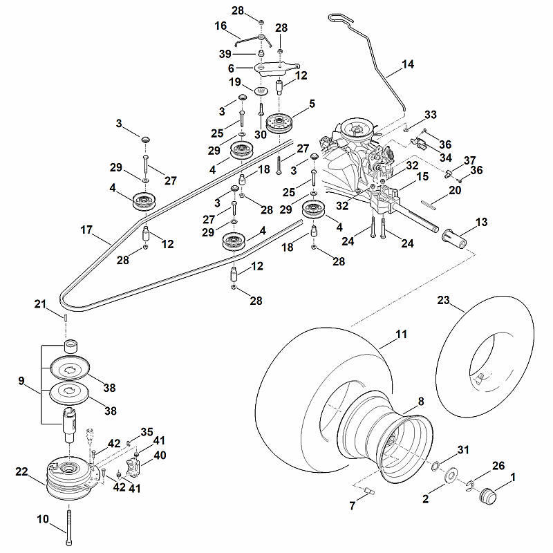 I - Transmission, roue arrière, embrayage de lame