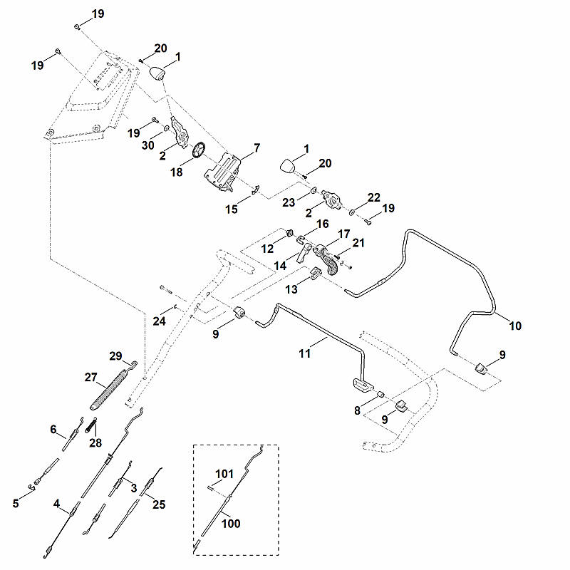 A - Guidon part haut
