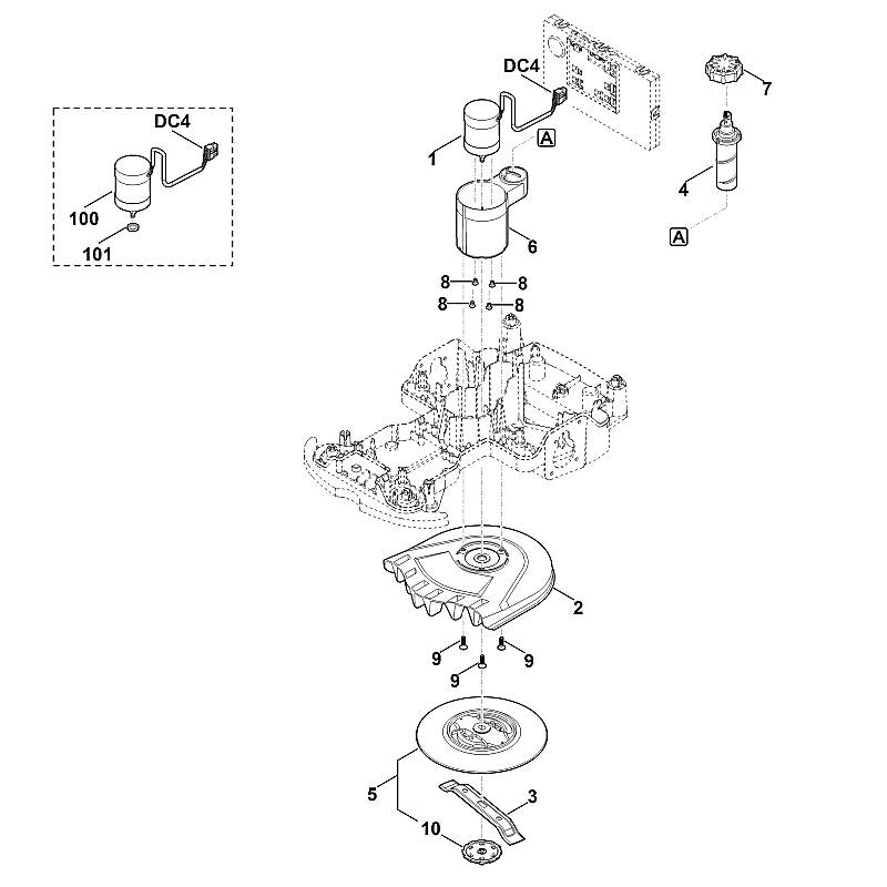 D - Plateau de coupe, réglage en hauteur