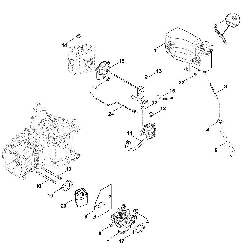 G - Carburateur, conduite d'alimentation en carburant
