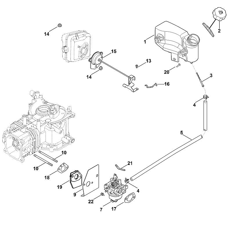 G - Carburateur, conduite d'alimentation en carburant