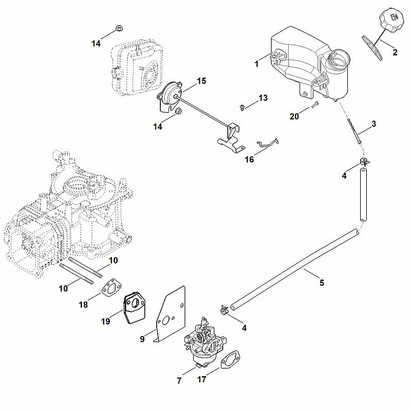 G - Carburateur, conduite d'alimentation en carburant