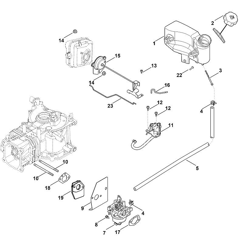 G - Carburateur, conduite d'alimentation en carburant