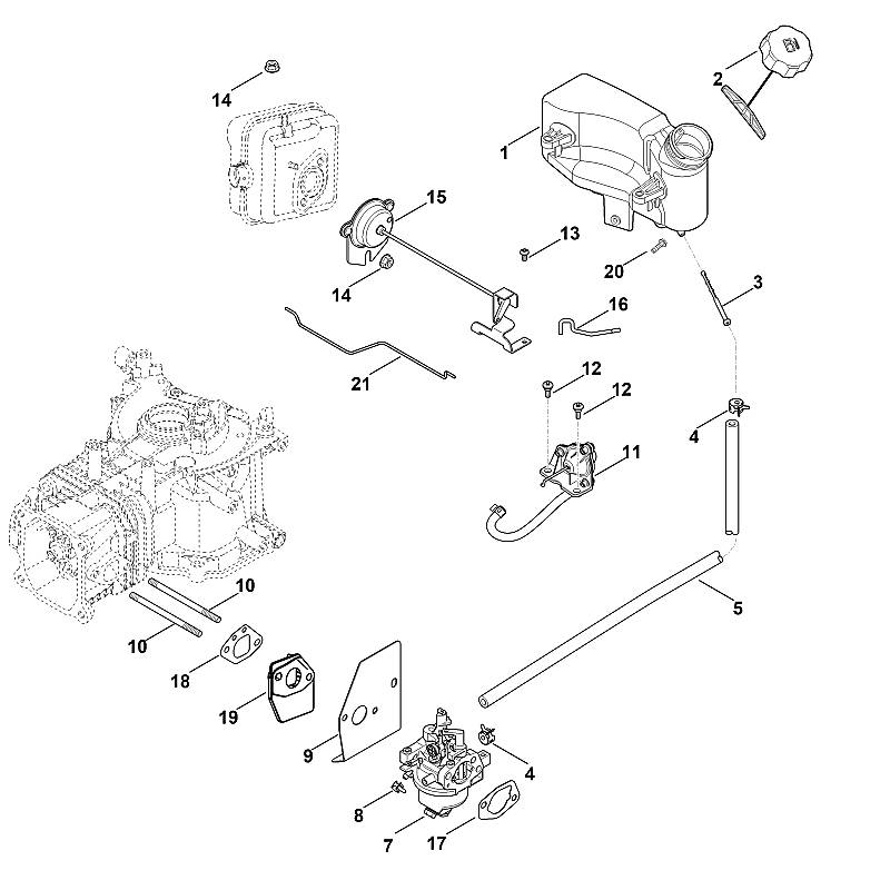 G - Carburateur, conduite d'alimentation en carburant