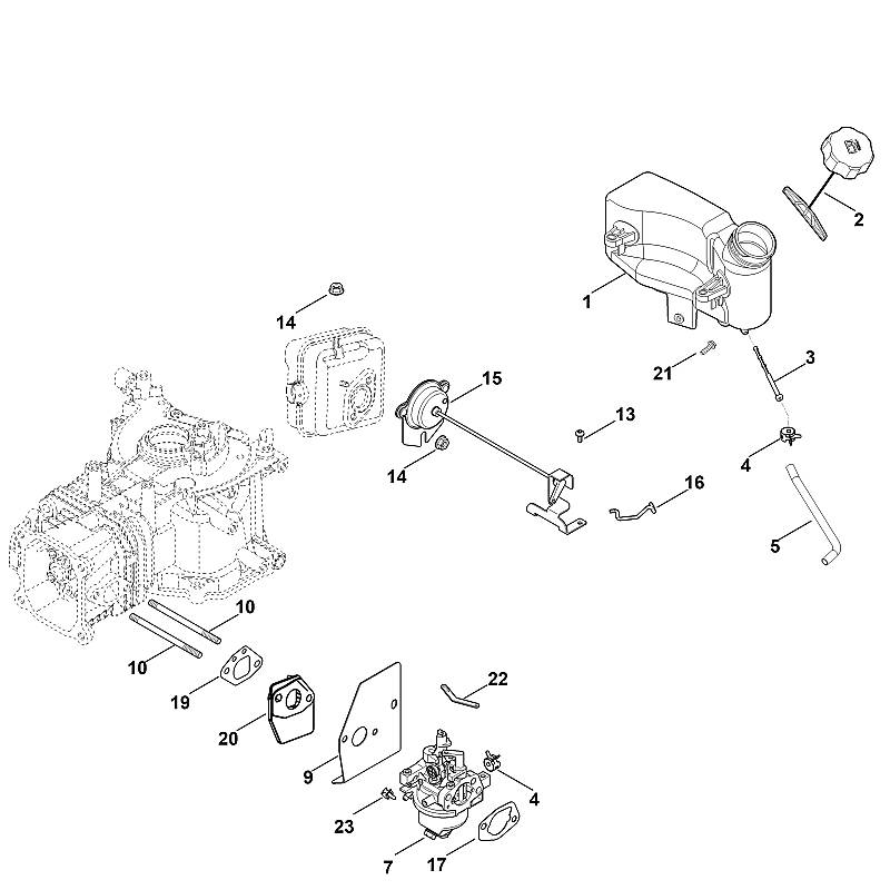 G - Carburateur, conduite d'alimentation en carburant