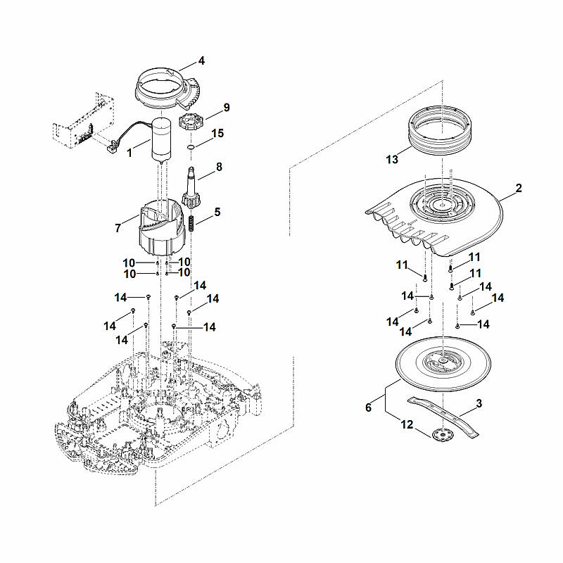 D - Plateau de coupe, réglage en hauteur