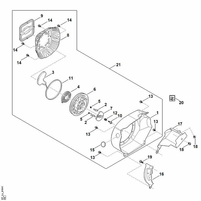 J - Système de démarrage, boîtier de ventilateur