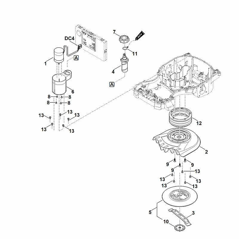 D - Plateau de coupe, réglage en hauteur