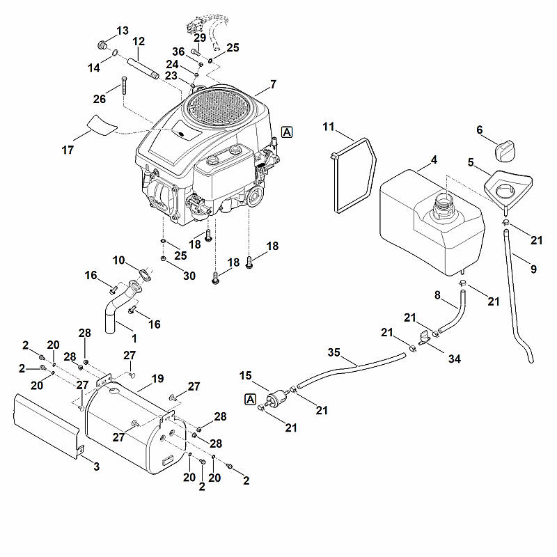 H - Moteur, reservoir