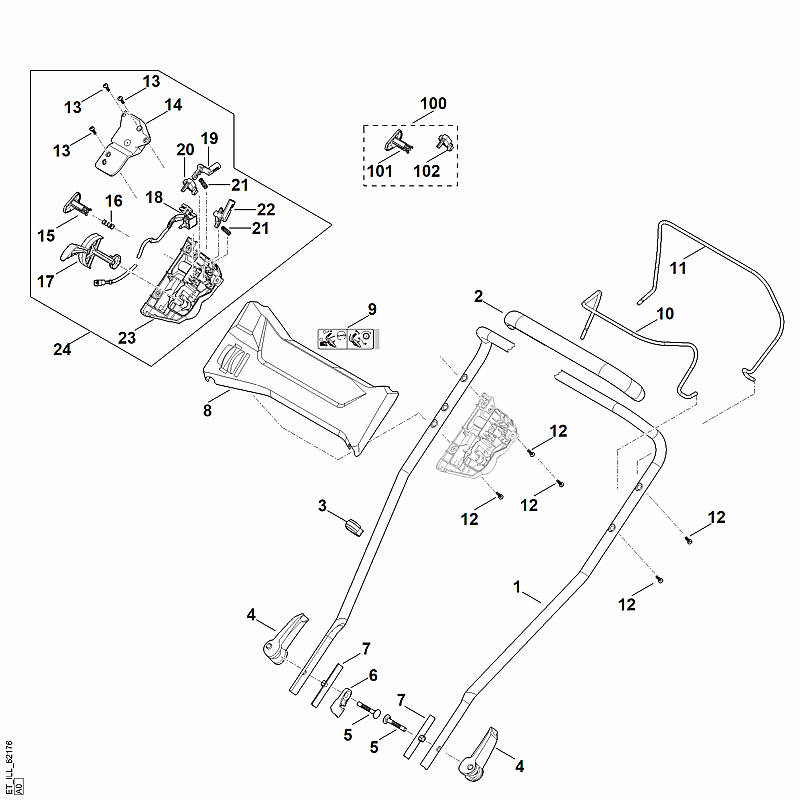 A - Guidon part haut