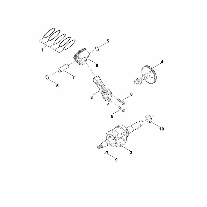 D - Vilebrequin, piston