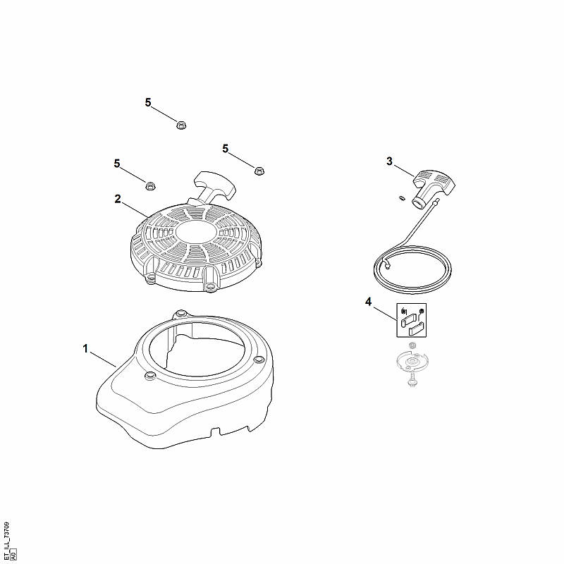 K - Couvercle de ventilateur, lanceur