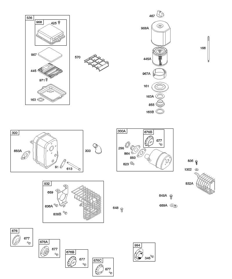 A - Filtre à air, système d'échappement