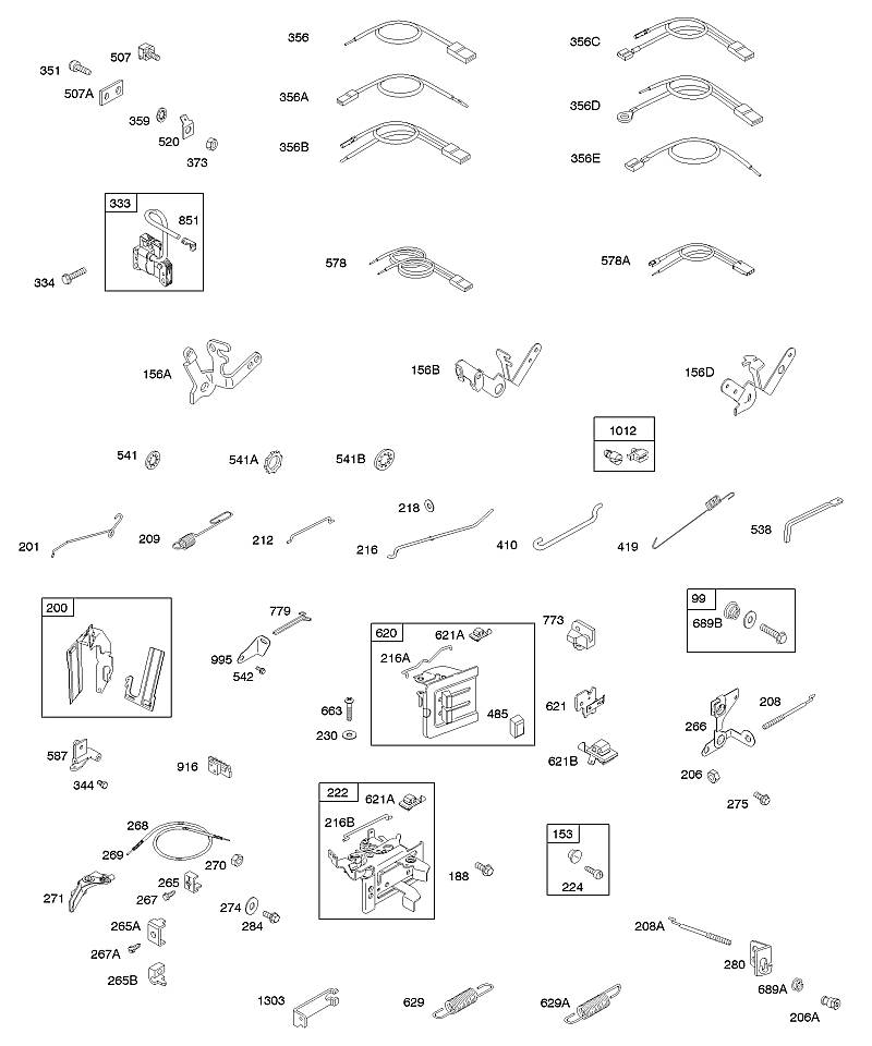 F - Commandes, ressort du régulateur, allumage