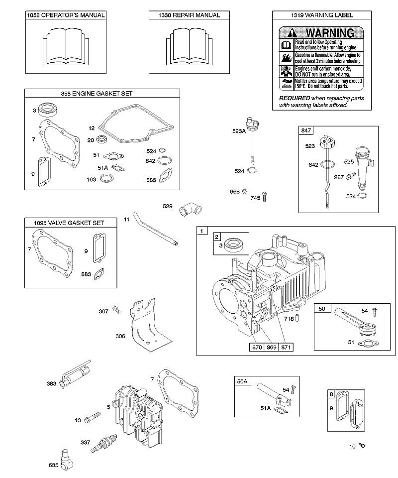F - Cylindre, culasse, jeu de joints - moteur, jeu de joints - soupape, graissage