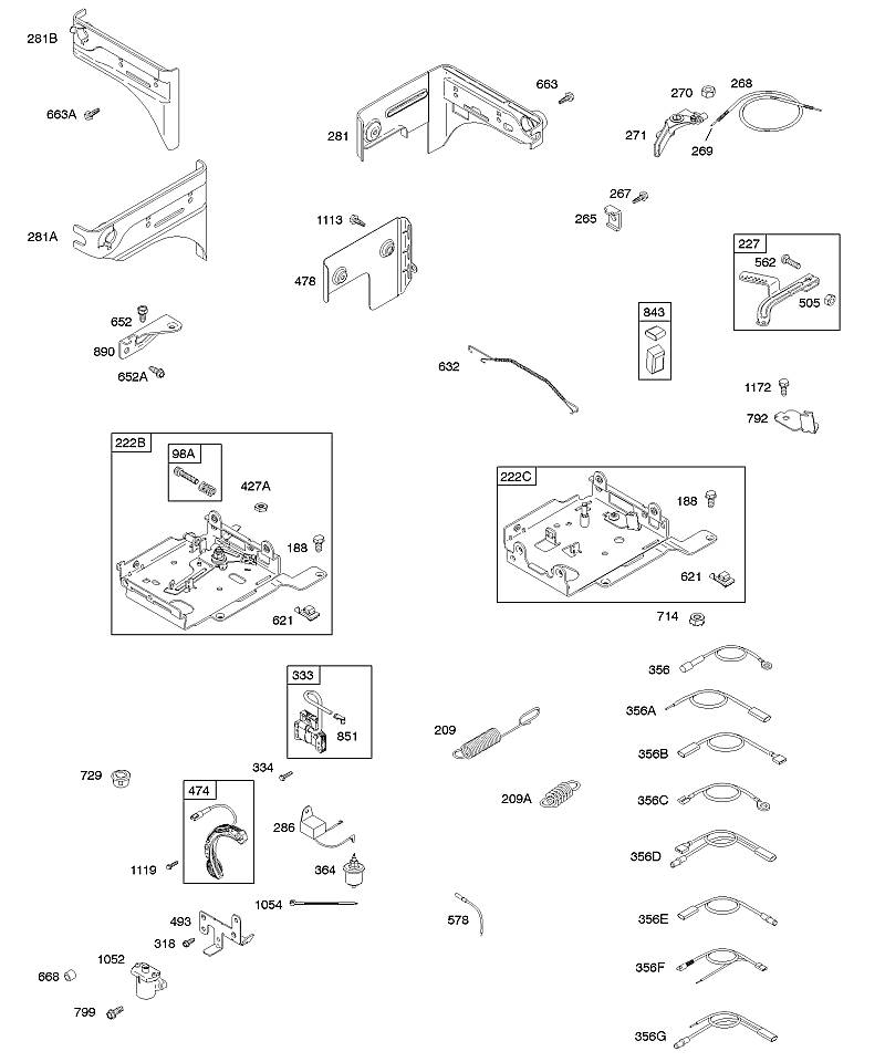 H - Panneaux, commandes, ressorts, alternateur, câbles