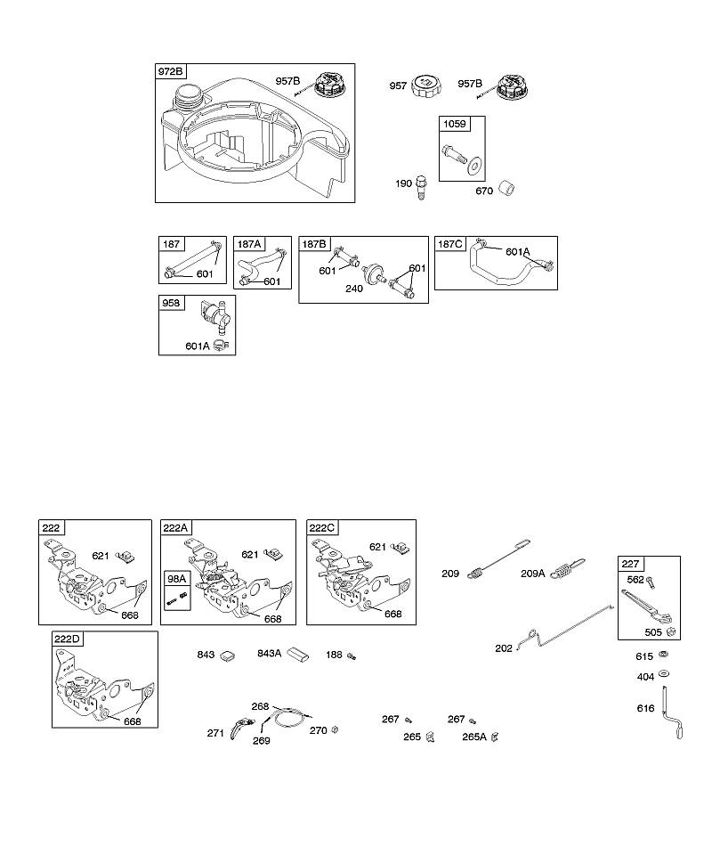 F - Commandes, alimentation en carburant, ressort du régulateur