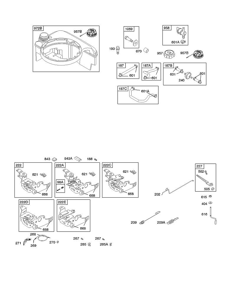 F - Commandes, alimentation en carburant, ressort du régulateur