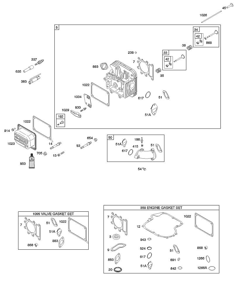 G - Culasse, jeu de joints - moteur, jeu de joints – soupape, collecteur d'admission