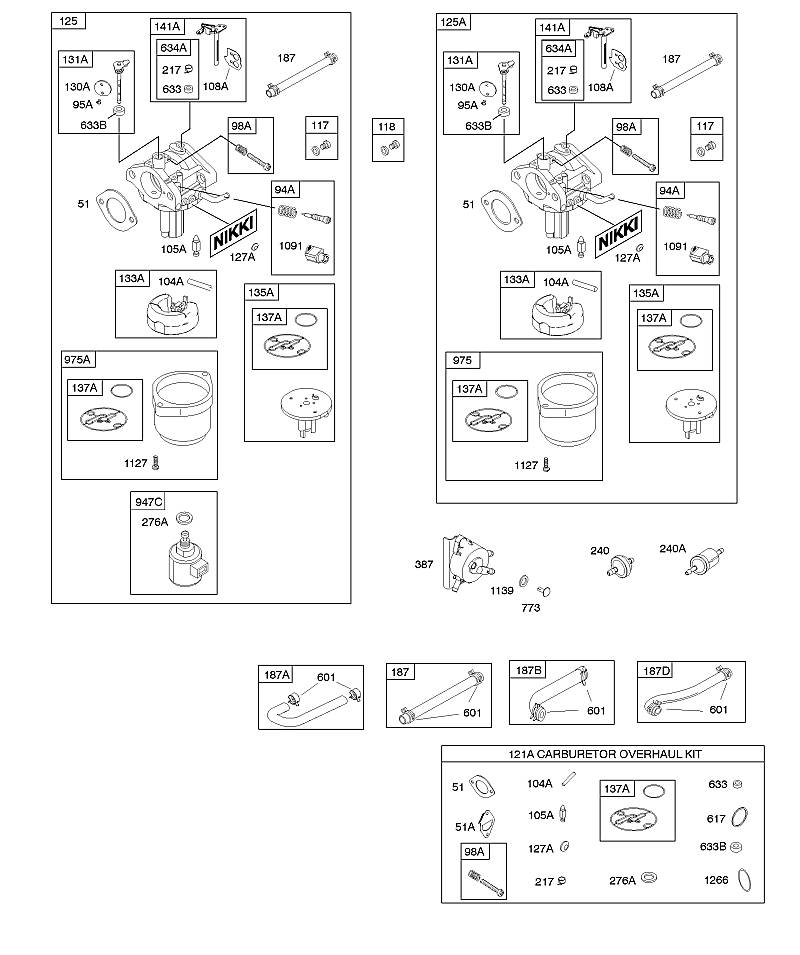 D - Carburateur, alimentation en carburant, kit - révision du carburateur