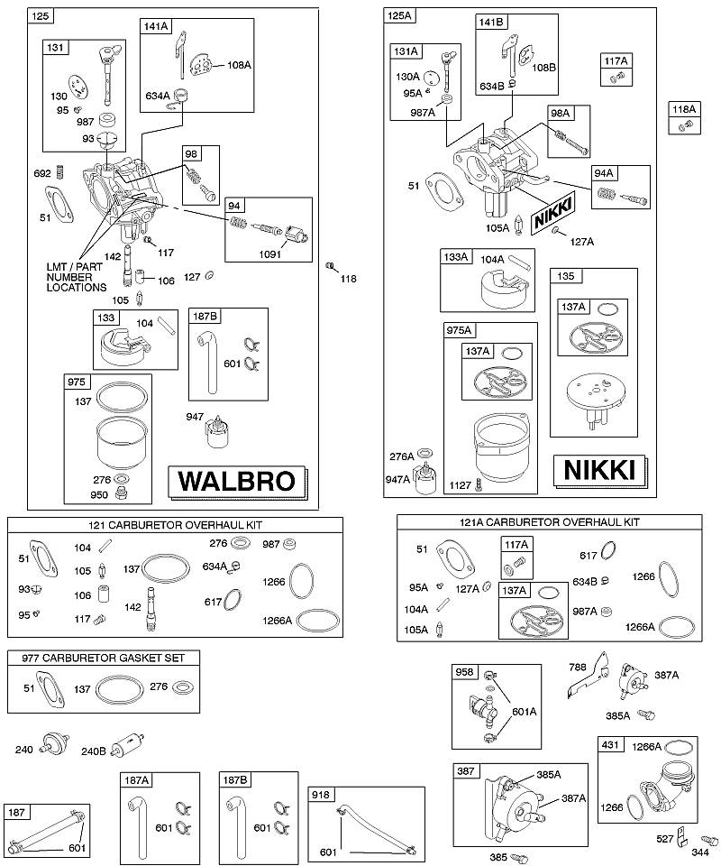D - Carburateur, alimentation en carburant, kit - révision du carburateur
