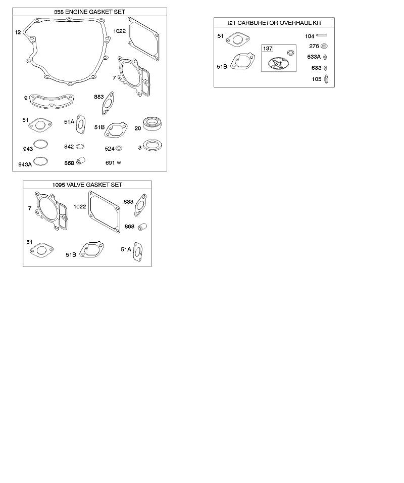 G - Jeu de joints de soupape/moteur, kit de révision de carburateur