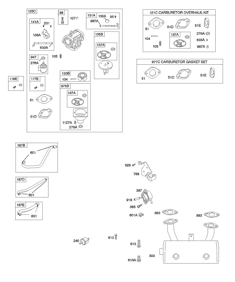 D - Carburateur, système d'échappement, alimentation en carburant, kit - révision du carburateur