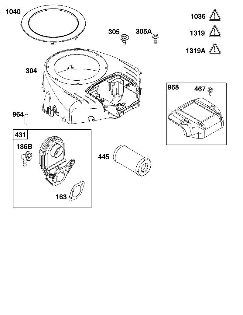 B - GROUPE CARTER DE VENTILATEUR ET FILTRE À AIR