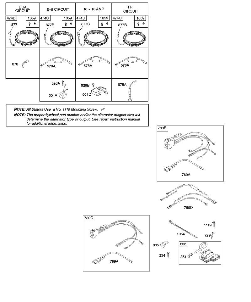 B - Alternateur, alimentation en carburant, allumage