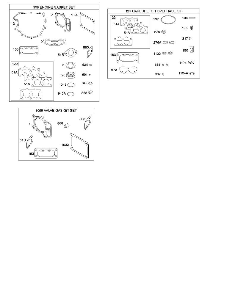 G - Jeu de joints de soupape/moteur, kit de révision de carburateur