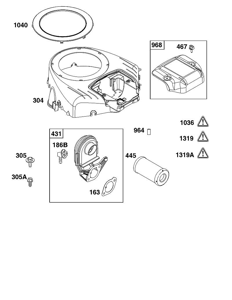 B - GROUPE CARTER DE VENTILATEUR ET FILTRE À AIR
