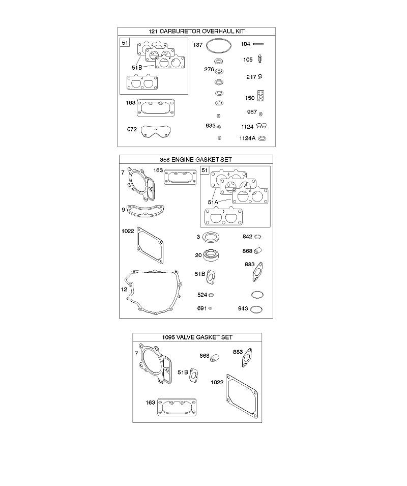F - Jeu de joints de soupape/moteur, kit de révision de carburateur