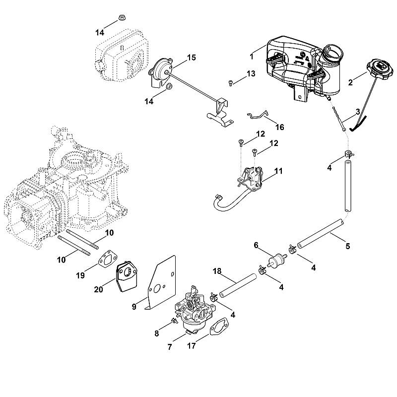 G - Carburateur, conduite d'alimentation en carburant