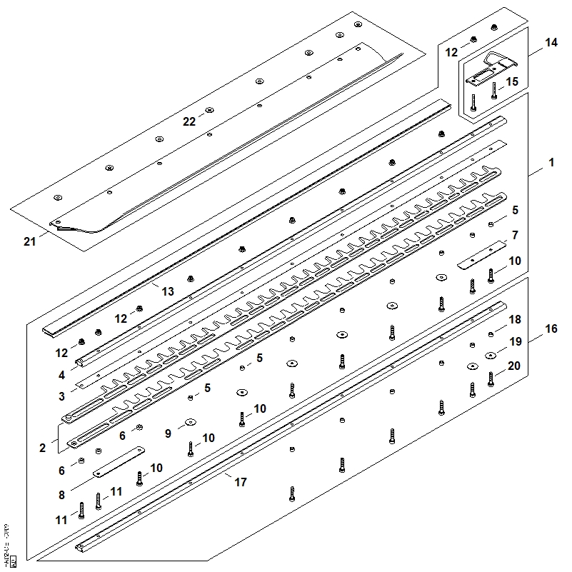 Barre de coupe 1000 mm T