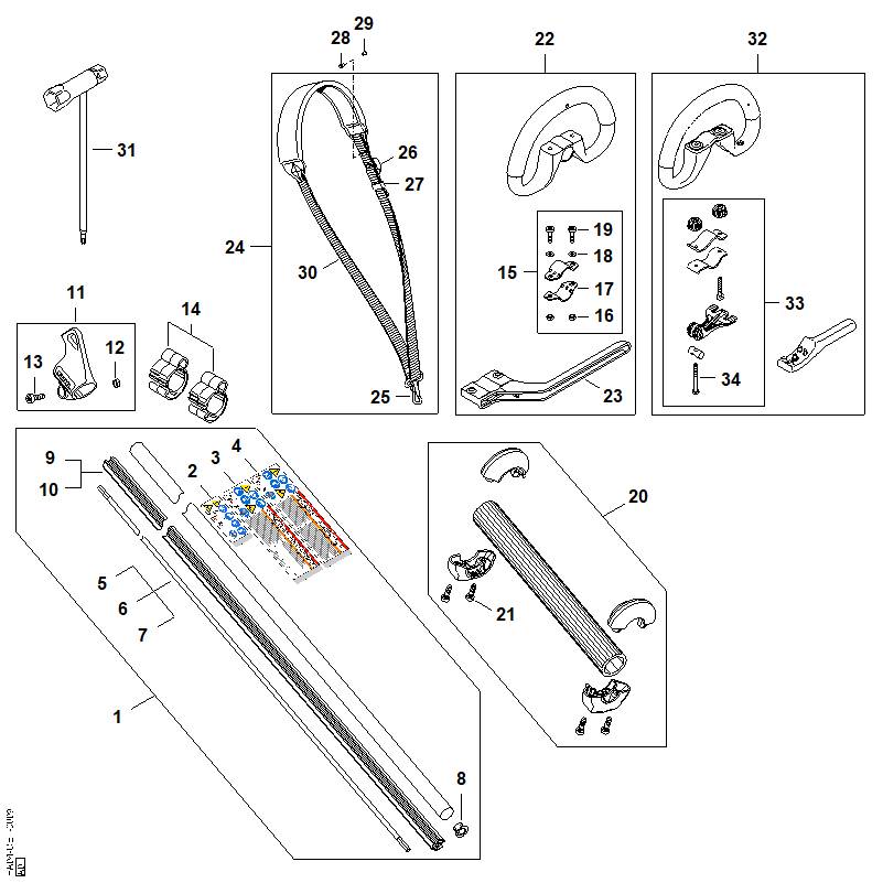 C - Tube complet, Réducteur