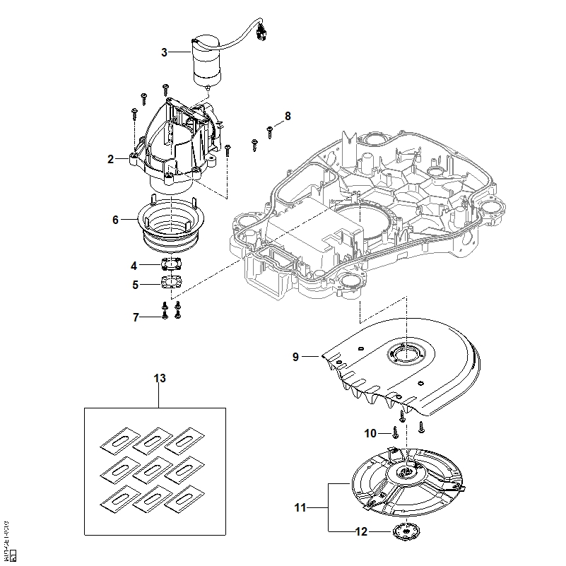 D - Plateau de coupe, réglage en hauteur