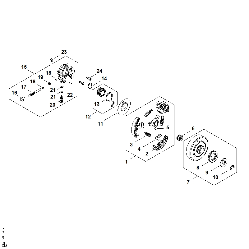 C - Embrayage, pompe à huile