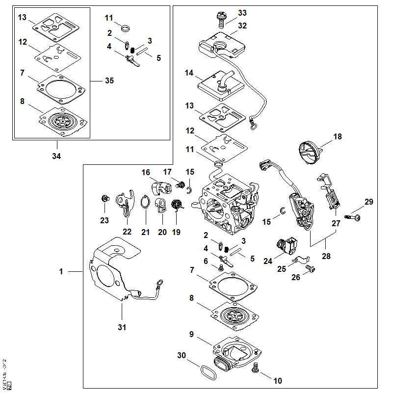 O - Pièces de carburateur MB01/07