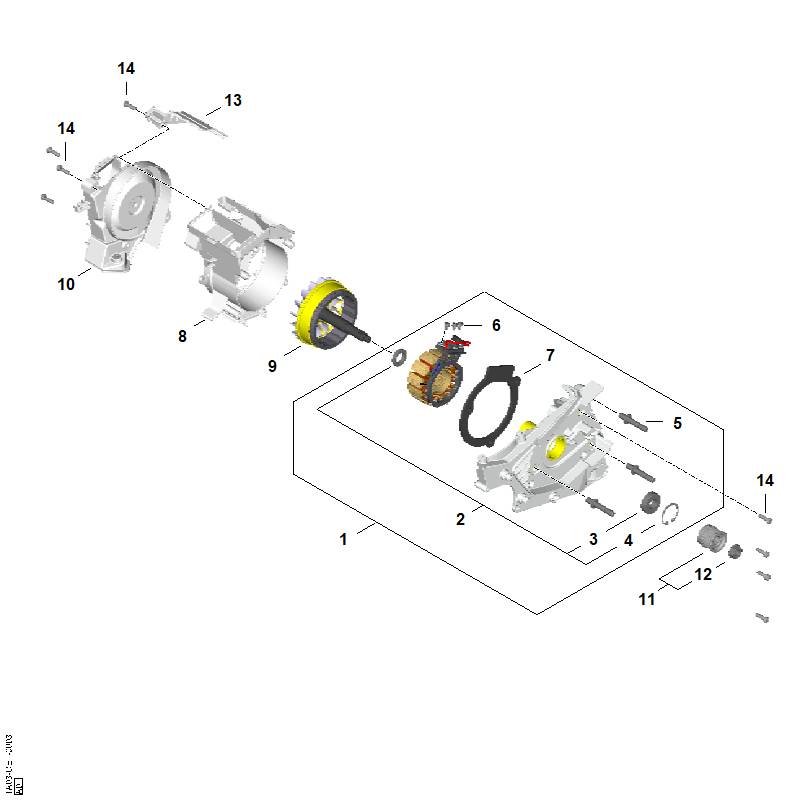 D - Moteur électrique, Carter moteur