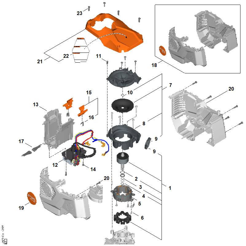 A - Moteur électrique, Carter moteur