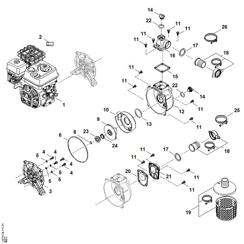 B - Moteur, pompe