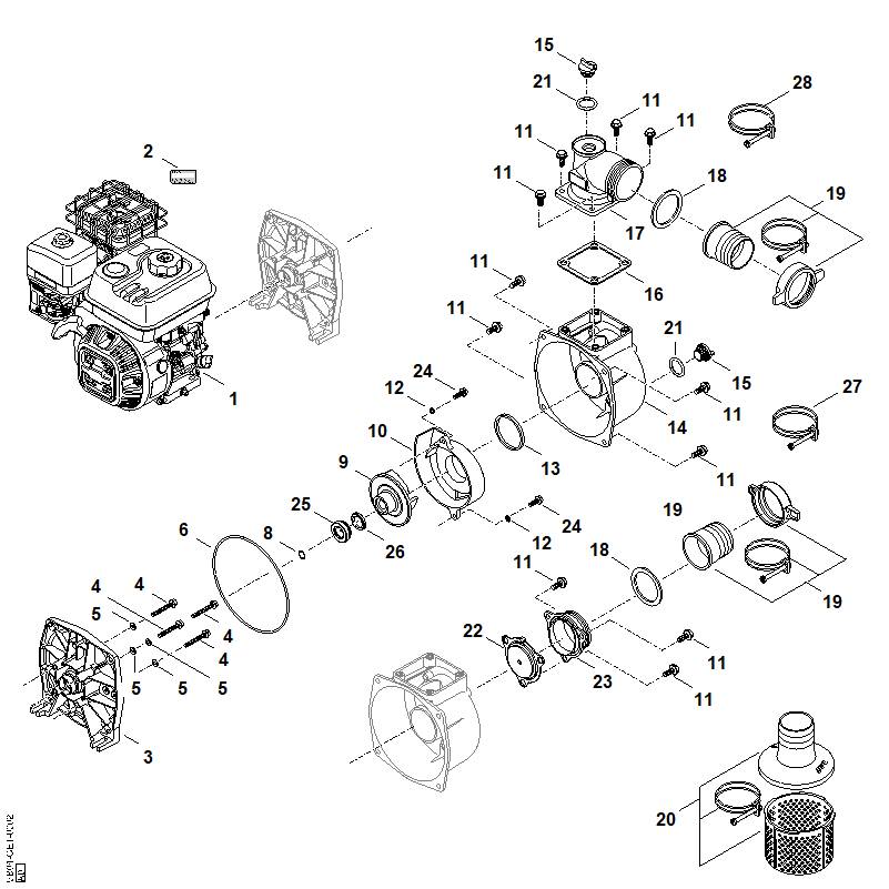 B - Moteur, pompe