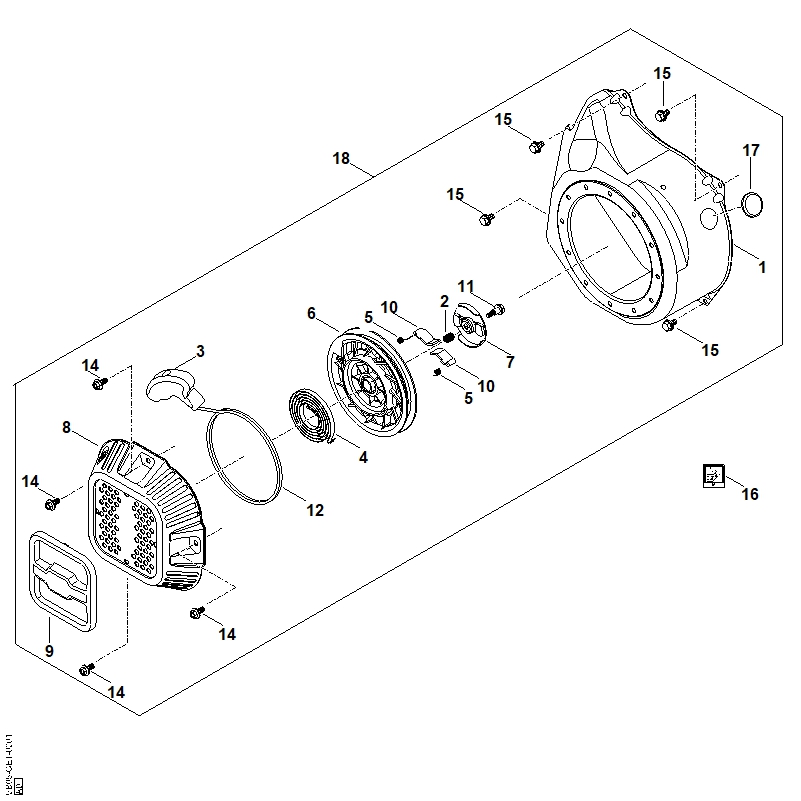 J - Système de démarrage, boîtier de ventilateur