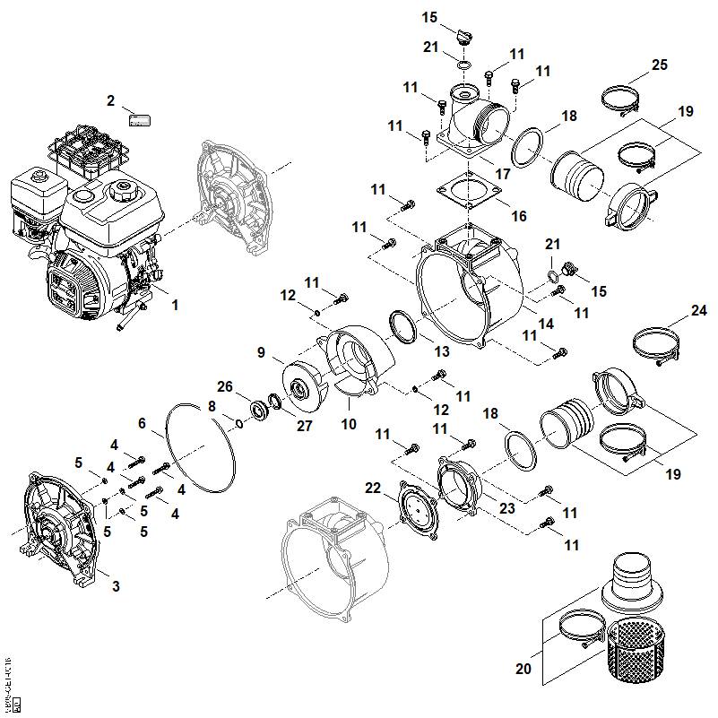 B - Moteur, pompe