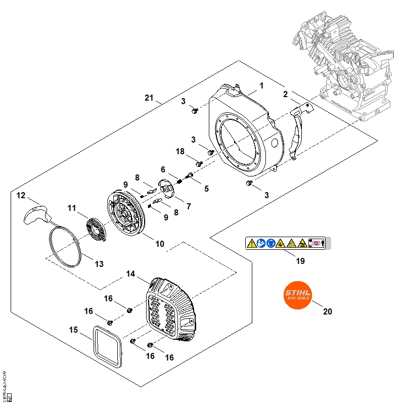 J - Système de démarrage, boîtier de ventilateur