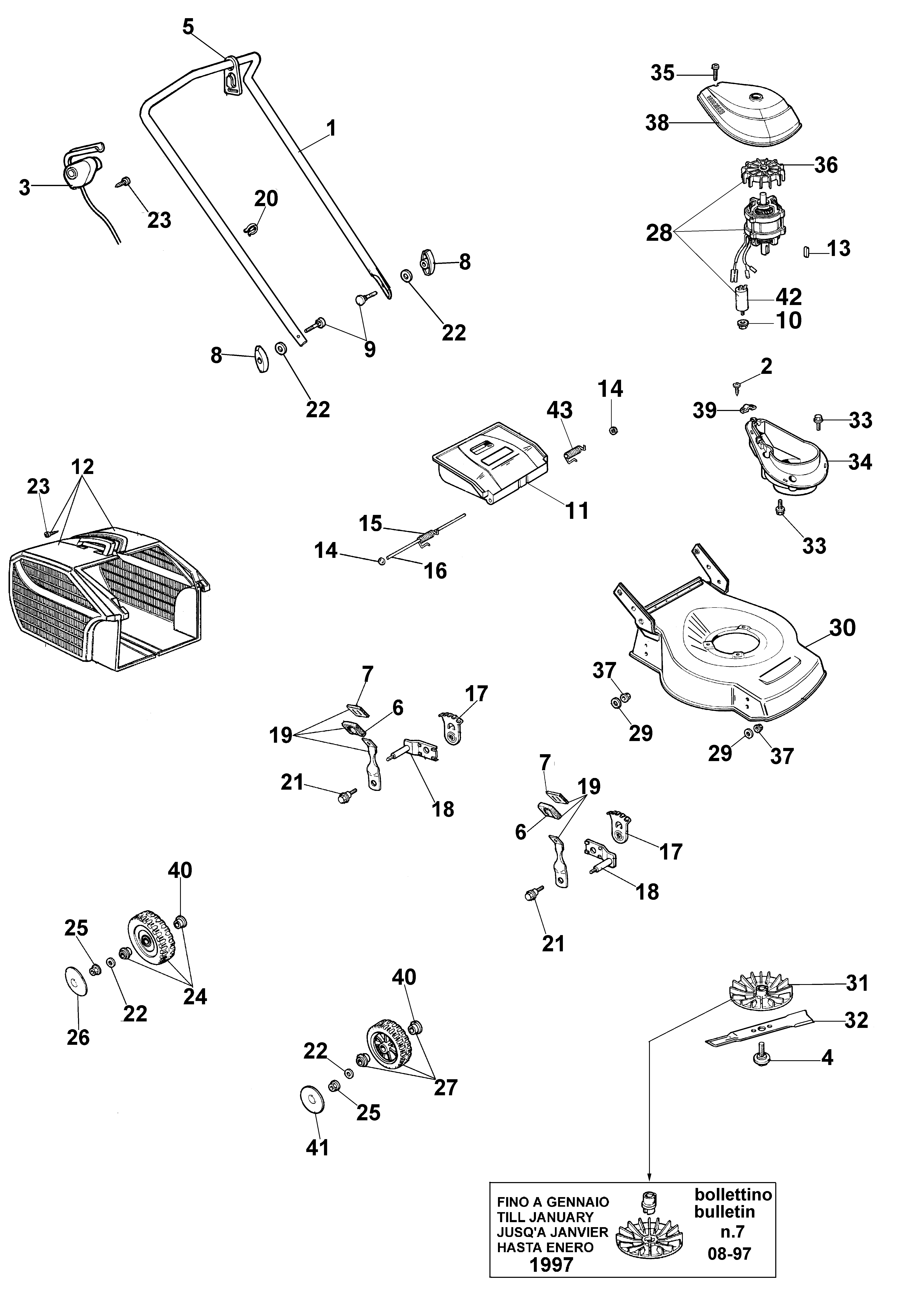 Vue éclatée complète - LR 43 PE