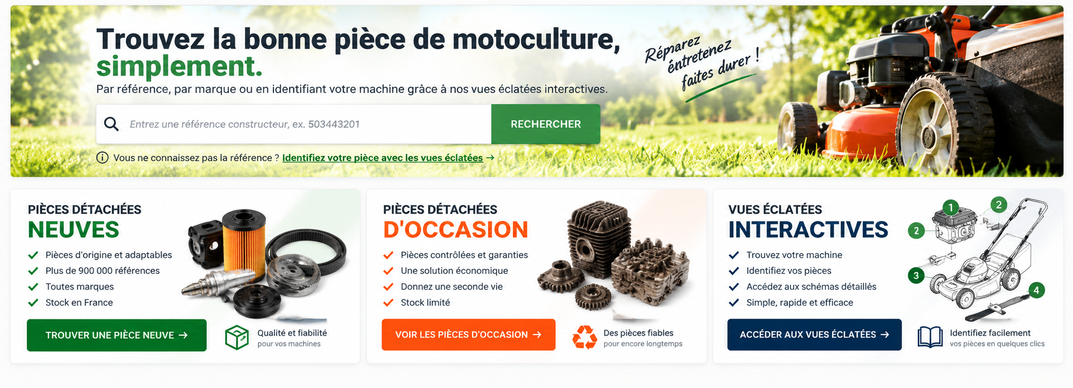 EasyConcept Motoculture - Pièces neuves, occasion et vues éclatées